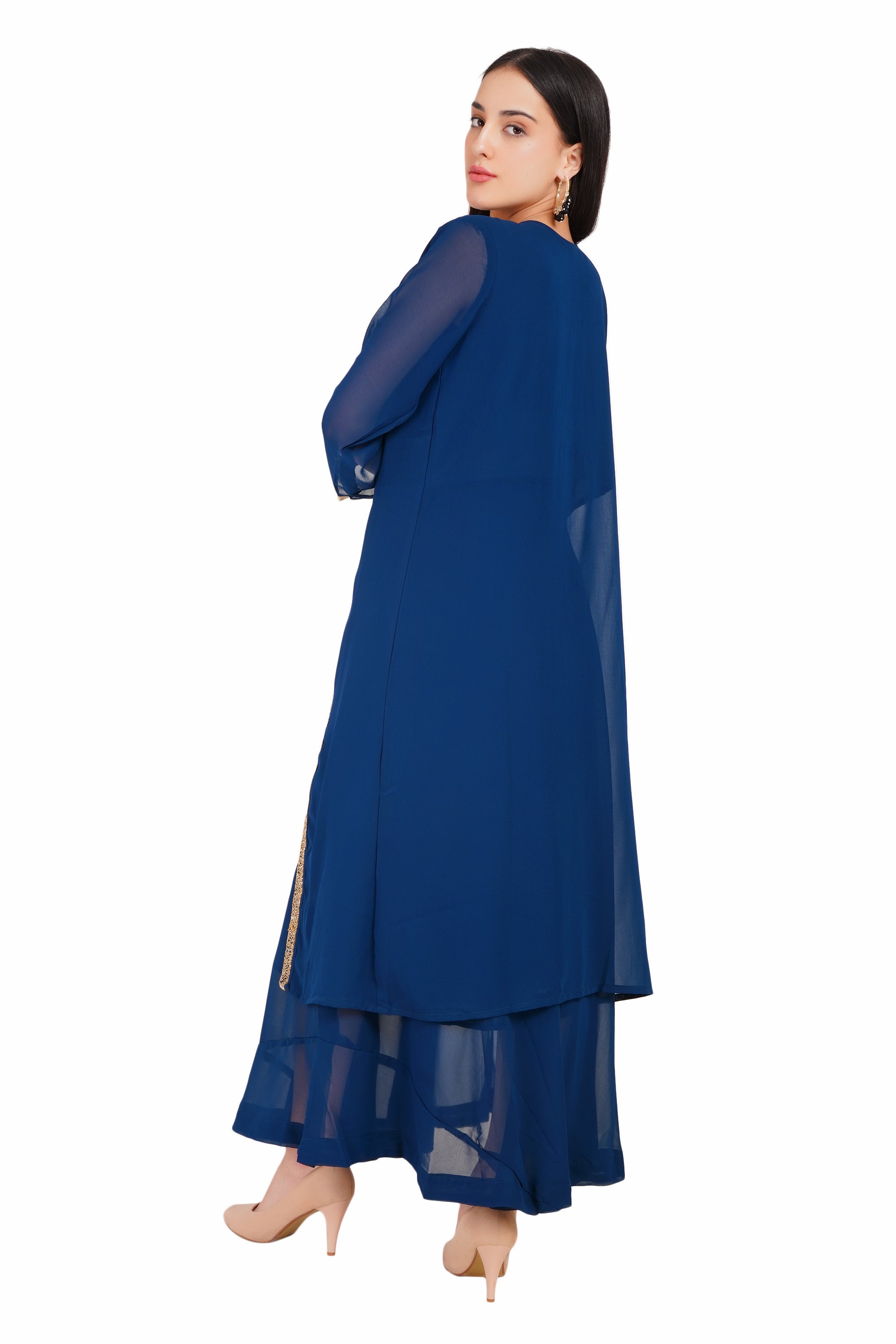 Royal Blue Georgette Kurti Set