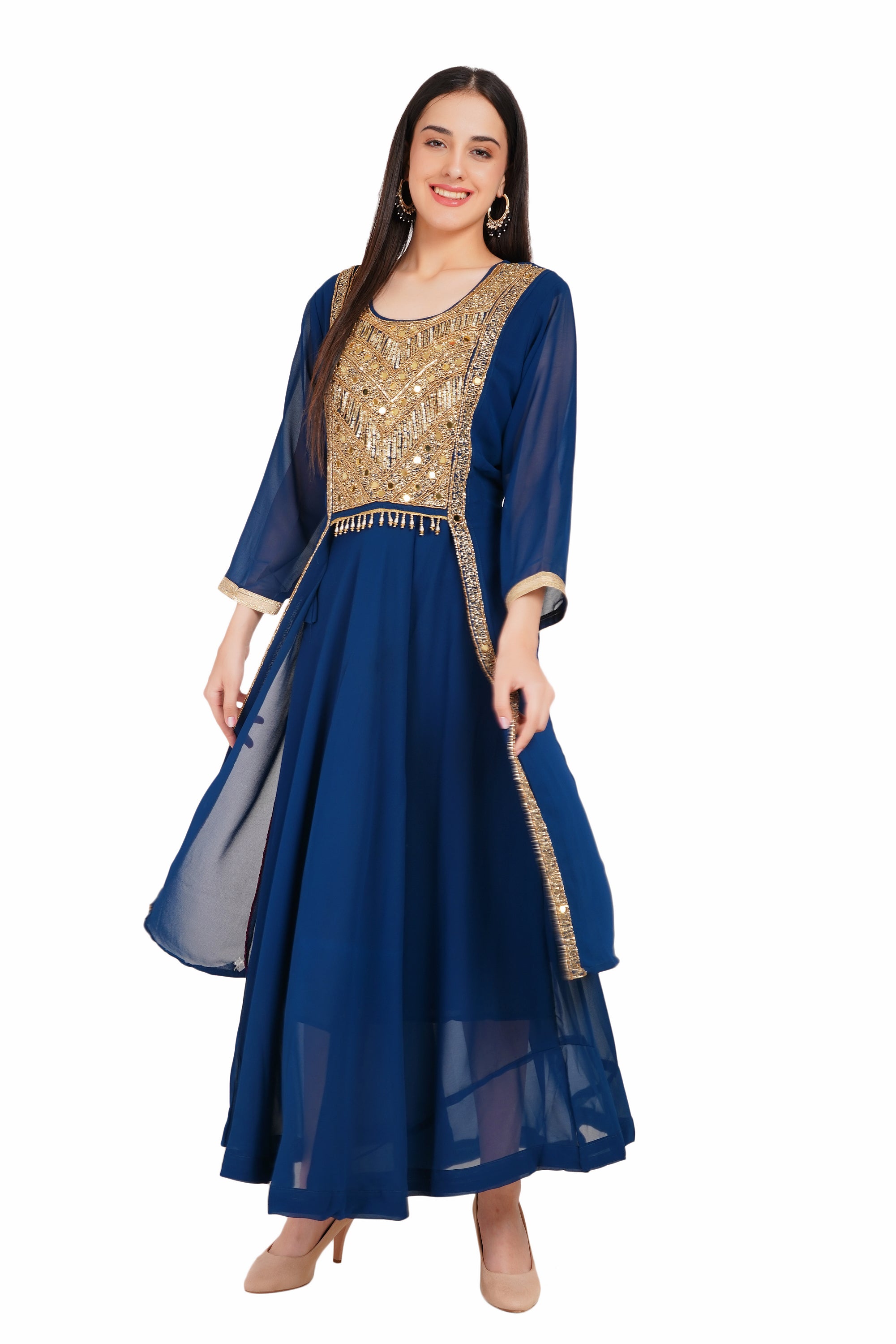 Royal Blue Georgette Kurti Set