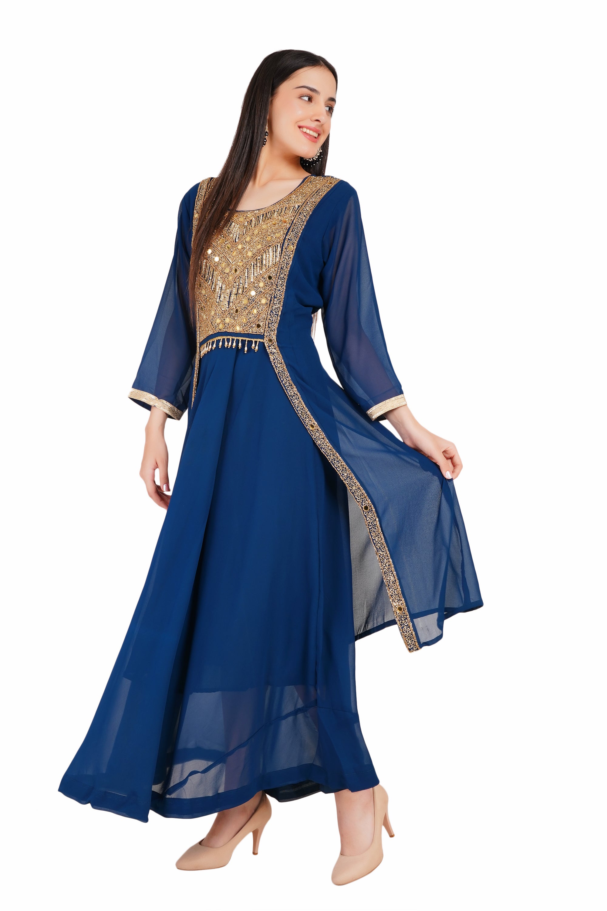 Royal Blue Georgette Kurti Set