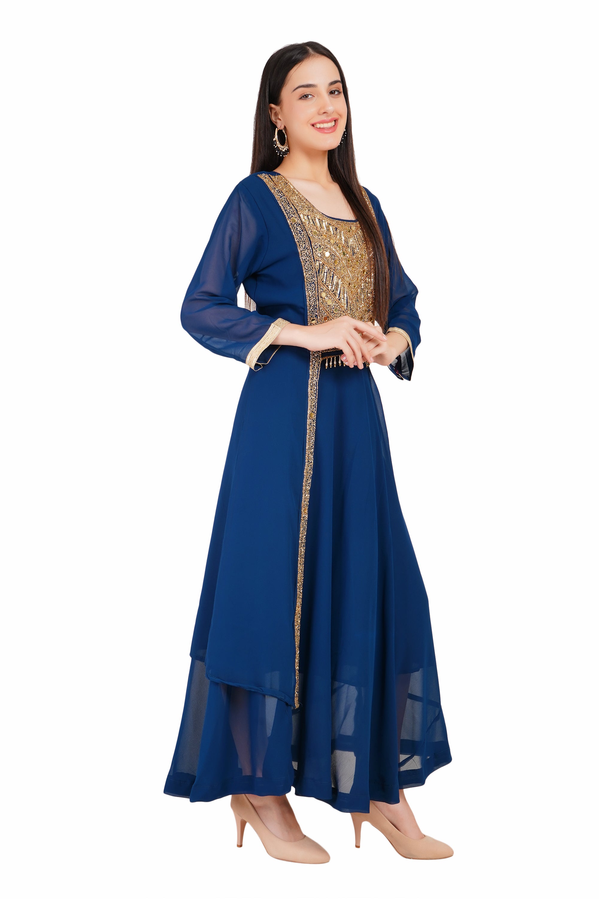 Royal Blue Georgette Kurti Set
