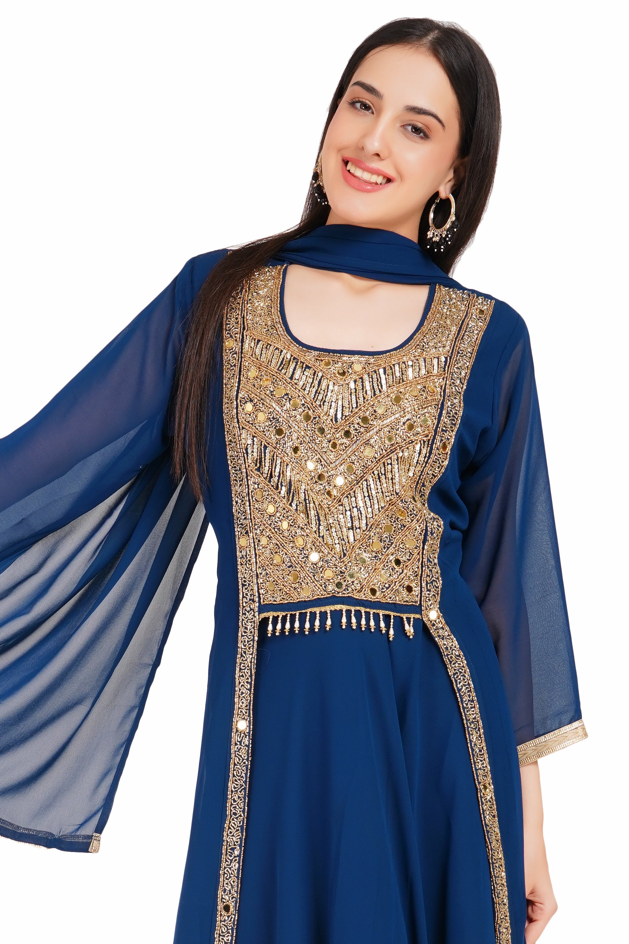 Royal Blue Georgette Kurti Set